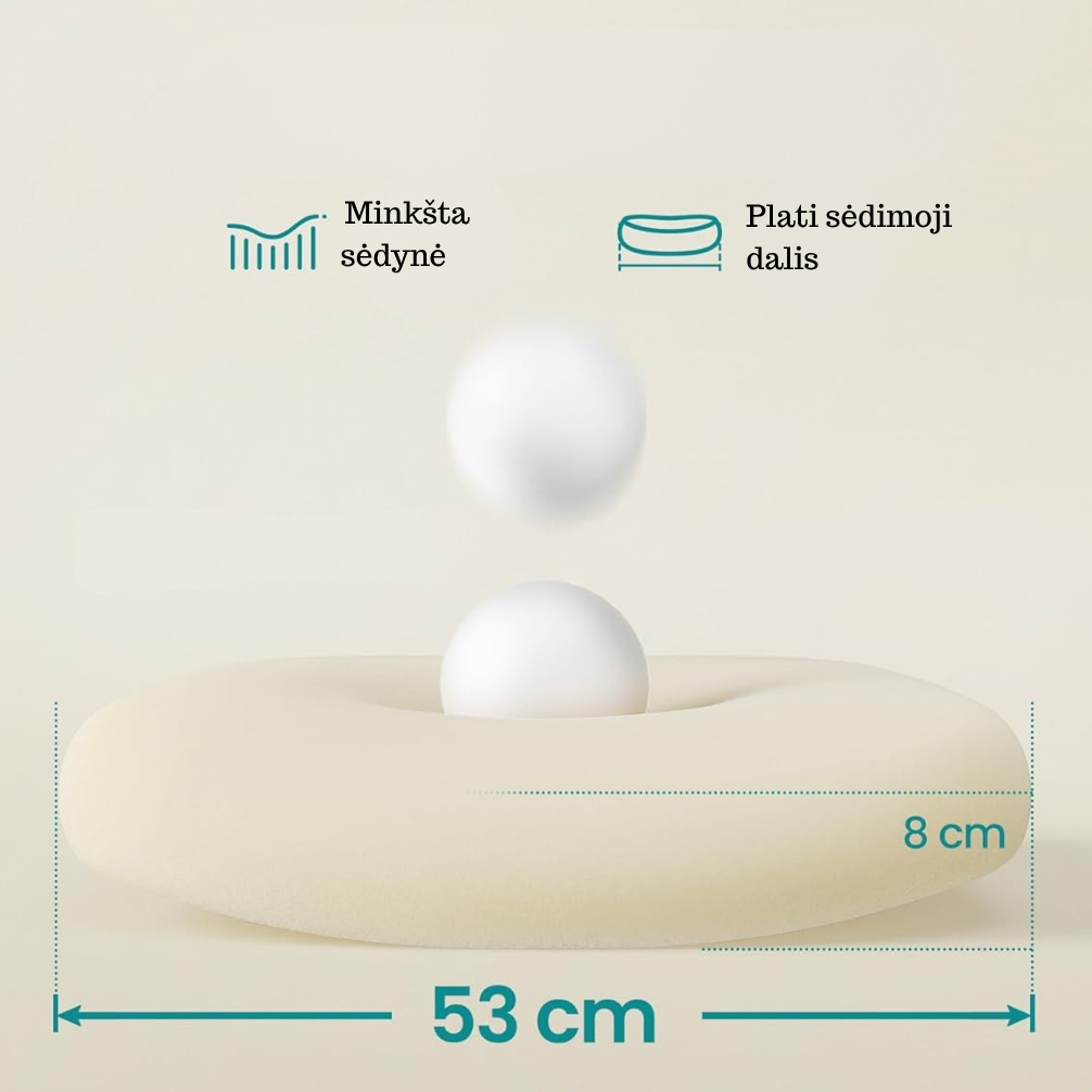 Minkšta, kvėpuojanti sėdynė
